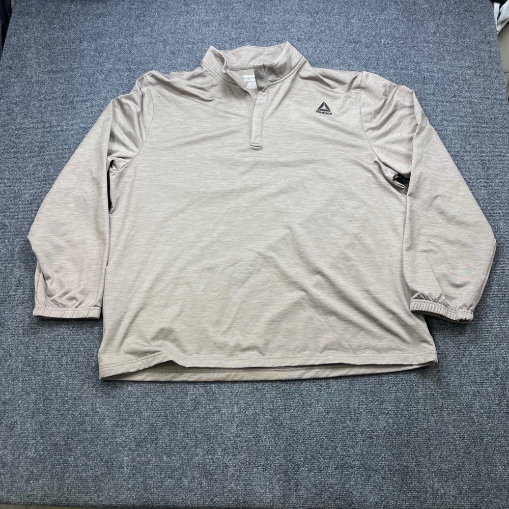 Reebok Activewear Performance Stretch Heather Tan Quarter Zip Pullover